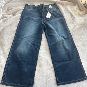 Judy Blue Dark Blue Wide Cropped Women Jeans